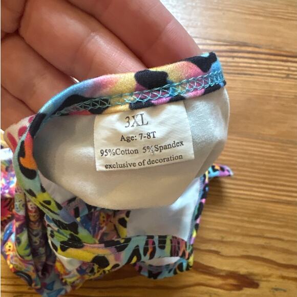 Lisa Frank colorful sleeveless flare ruffle bottom romper SIZE 7-8 - Picture 5 of 6